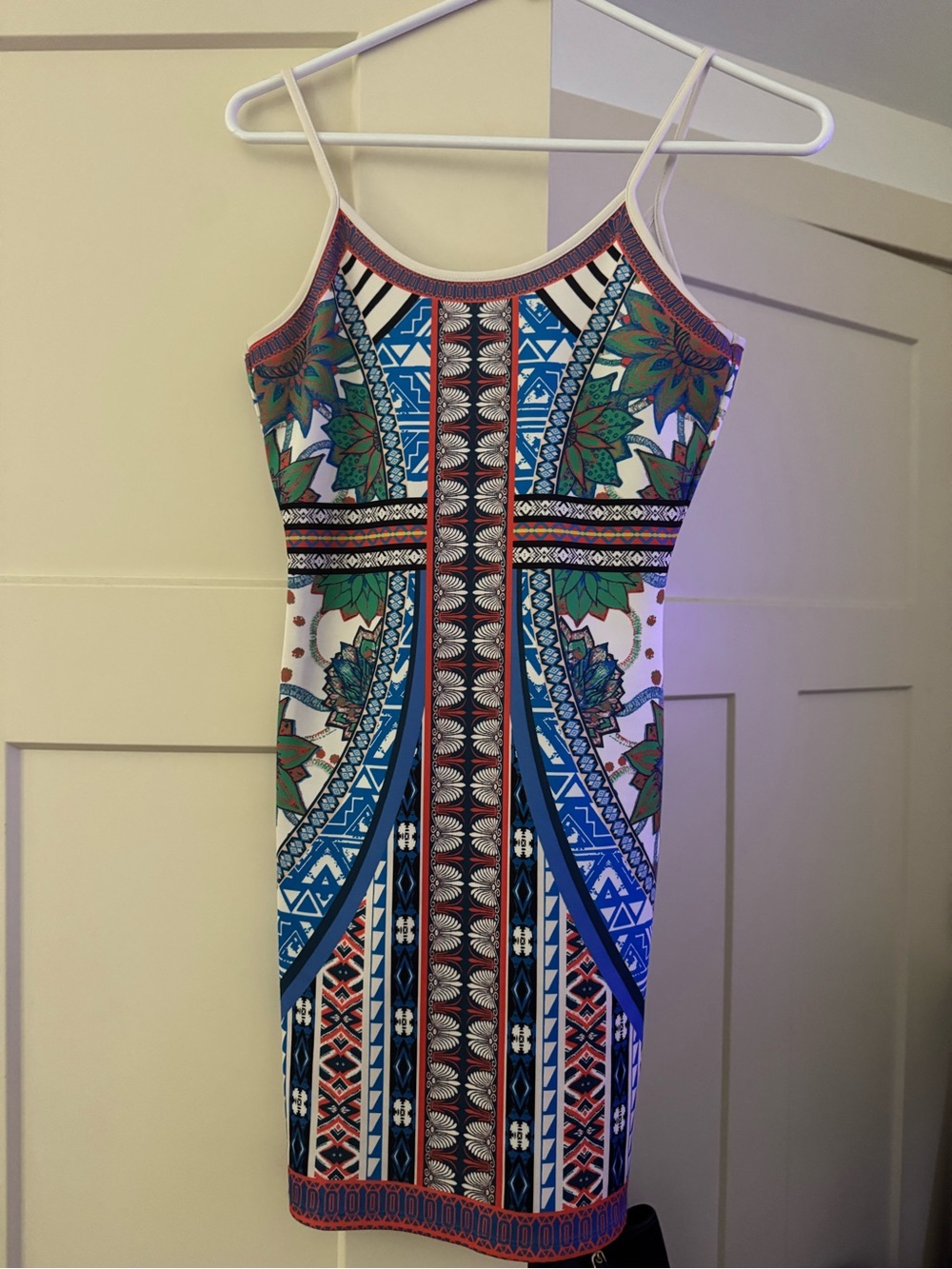 Jealous Tomato Blue, Green and White Printed Mini Dress - Picture 2 of 3